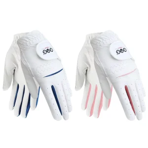 1 Pair Kids Golf Glove Pink Blue Left Hand Right Hand Soft Leather Golf Gloves Custom