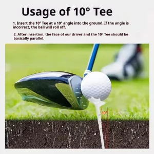 10 Pack Angled Golf Tee Pins 10° 4 Prong Low Friction Plastic Driving Tees Custom Logo Bulk Performance Tee Set