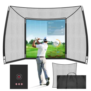 10 X 8 FT HD Impact Screen Outdoor Indoor Garage Backyard Practice Hitting Swing Training Aids Target Cloth Golf Net Simulator