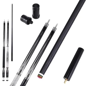 10.5mm Maple Wood Pool Cue Stick Carbon Fiber Shaft 19oz Weight Stainless Steel 1/2 Split Club Nine