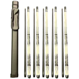 10.5mm Tip White Carbon Fiber Butt Pool Cue 1/2 Split Wood Shaft Billiard Cue Stick Stainless Steel Joint for Club