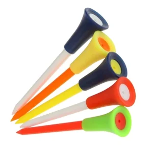 100 Pcs Pack Plastic Golf Tees Multi Color 8.3CM Durable Rubber Cushion Top Golf Tee Golf Accessories Bulk Mix Colors Tees