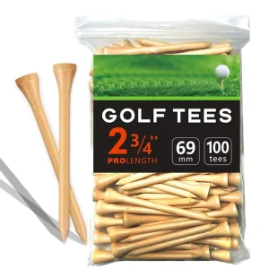 100 Pieces Pack Classic Golf Tee Custom Packaging and Logo Golf Tee Holder Bamboo Golf Tees