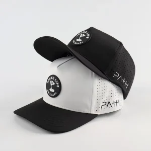 100% Polyester Golf Cap Custom PVC Patch Logo Two Tone Baseball Caps Embroidery Logo Waterproof Performance Golf Hats