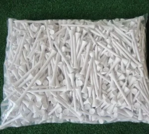 1000pcs/bag Blank logo Packed White Color 70mm 2 3/4 Inch Wooden Golf Tees