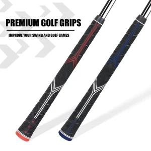 10PC Golf Grip Black Rubber Anti Slip Handle (Standard/Medium/XL) High Feedback Golf Club Grip for Enhanced Control