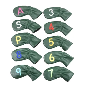 10pcs Golf Club Durable Iron Head Covers Set Custom logo PU Leather Headcover to Protect Golf Clubs