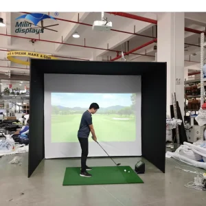 10x 8ft Custom Size Golf Simulator Enclosure With Hitting Screen Indoor Golf Enclosure Frame Cage