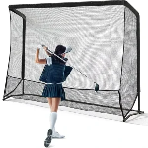 10x7FT Golf Practice Net Golf Hitting Training Net Heavy Duty Alloy Steel Frame Indoor Outdoor Golf Training Equipment