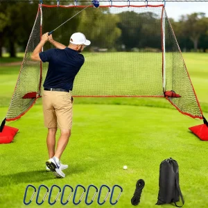 10x7FT Golf Swing Impact Net with Sandbags for Outdoor Training Professional Supplier for Retail and Clubs