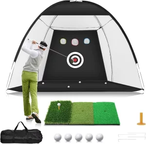 10x7ft Golf Practice Net Golf Hitting Aid Nets for Backyard Driving Chipping Swing Training Gift for Men Golf Lovers