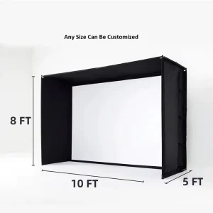 10x8x5 FT Golf Simulator Enclosure Net with HD Impact Screen and Frame Kit Indoor Home Golf Training Cage Simulator Accessories