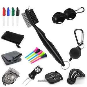 11 in 1 Golf Accessories Kit Divot Tool Brush Towel Tees Ball Marker Stroke Counter Bag Gift Set Custom Logo OEM