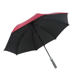 120cm Diameter Black UV Coating Fiberglass Frame Windproof 75mph Auto Open 27 Inch Straight Umbrella Custom Logo Print