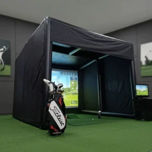 1280×720 Resolution Projection Type Golf Simulator Enclosure with Hitting Pad