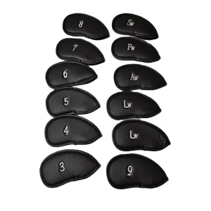 12Pcs Portable PU Golf Club Iron Headcovers Protector Golf Head Cover Set Accept Customization