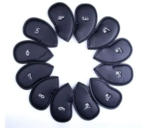 12pcs Thick Synthetic Leather Golf Iron Head Cover Set