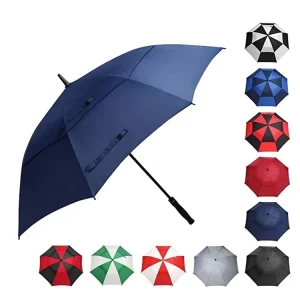130cm Standard Single Canopy Golf Umbrella with Non-slip Rubber Grip Custom Logo Print for Corporate Promotional Gifts
