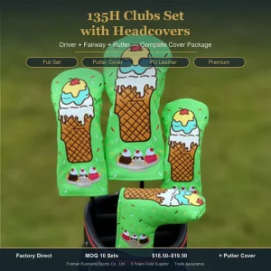 135H Clubs Set with Golf Woods Headcovers Includes Driver Fairway Putter Covers