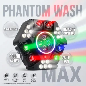 150W Hexagon Moving Head Bee Eye Stage Light RGBW LED Wash Beam Laser Strobe with Magic Ring DMX512 DJ Disco Party Equipment