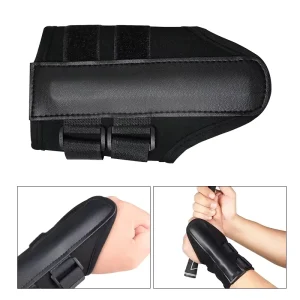 16*9 CM Breathable Wrist Trainer Supporter Braces Golf Posture Training Corrector PU Black Golf Wrist Trainer Swing Trainer Aid