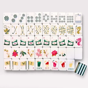 160 Piece Golf Customized Acrylic American Mahjong Set Foldable Modern Elegant Game Gift