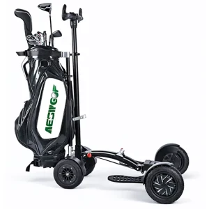 1600W Electric Golf Scooter 3 in 1 Foldable Riding Pushing and Pulling Golf Trolley with 14/20AH Battery