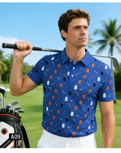 180-200 GSM Lightweight Unisex UPF Quick Dry Golf Clothing Factory ODM OEM Golf Clothes Moisture-Wicking Polo Shirts
