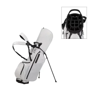 18TEE 14 Club Multi Function Golf Stand Bag Logo Free Durable Polyester Double Shoulder in Black White Gray