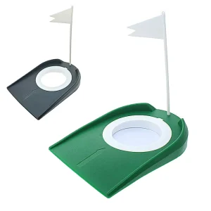 18cm Golf Hole Putter Disc Indoor Outdoor Home Office Garage Practice Trainer Greenhole Cup Plate Putting Training Aid with Flag