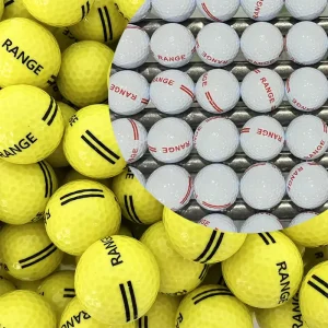 2 Layer Surlyn Custom Logo Yellow White Driving Range Golf Ball