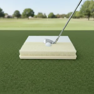 2 in 1 Two Height Golf Training Sand Bunker Golf Chipping Hitting Mat Golf Practice Bunker with Real Sand Simulation Turf