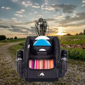 20 Disc Capacity Commander Disc Golf Backpack Bag with USB Anti Theft PVC Lining Fashion Style Zipper Closure