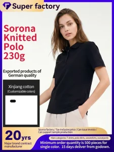 230 Sorona Women Polo Durable Formal Casual Apparel Breathable Moisture Wicking Lightweight Soft Golf Outdoor Daily Wear