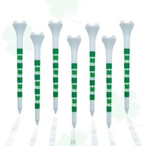 3 1/4 Inch 83mm Four Prongs Golf Tee with Four leaf Clover Printing Golf Ball Holder Golf Training Practice Tees