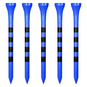 3 1/4 Inch Blue Striped Wooden Golf Tees 83mm Length with Printable Logo Manufacturer Offer