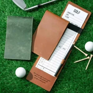 3 Colors Golf Book Holder Golf Score Card Holder Leather Golf Scorecard Holder Bag Personalized Real Leather Book Cover