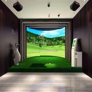3 Ply Double Sides Available HD 4K Flame Retardant Buffering Low Noise Durable Indoor Golf Simulator Impact Screen Fabric