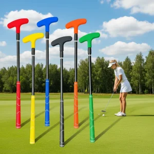 3 Section Double Sided Retractable Golf Putter Adjustable Steel Game Club for Left Right Handed Kids Teenagers Adults Iron Club