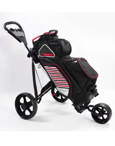 3 Wheel Foldable Golf Push Cart Lightweight Pull Trolley with Bag Holder Collapsible Golf Bag Carrier OEM ODM