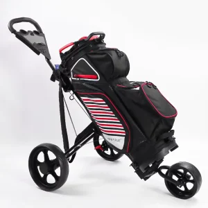 3-Wheel Golf Push Cart with Sturdy Folding Frame Lightweight Pull Trolley for Golf Storage Bag Aluminum Frame Golf Bag Trolley