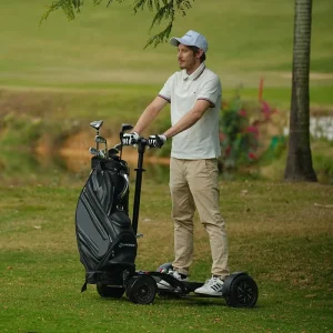 3 in 1 Electric Golf Scooter Cart with Lithium Battery Remote Control Single Seat Foldable Mini Push Cart Trolley