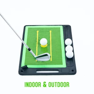3 in 1 Golf Hitting Mat with Swing Path Detection Interchangeable Golf Practice Training Aid with Heavy Duty Non Slip TPR Base