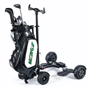 3 in 1 Versatile Electric Golf Scooter Foldable Riding Pulling and Pushing Golf Trolley with Lithium Battery