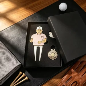 3.5″ Custom Small Single Prong Fork Golf Magnetic Divot Tool With Ball Marker And Bottle Opener Set