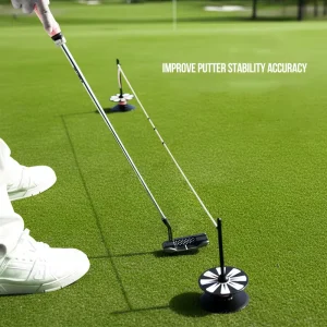 360 Golf Putting Disc Trainer Alignment Aid with Rope Hole Cup Set Portable Golf Training Equipment for Green Speed Control