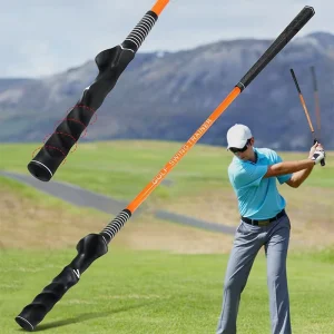 39.7 Inch Double Grip Golf Swing Training Aid Made by Fiberglass Golf Warm Up Tool for Swing Speed Tempo Practice