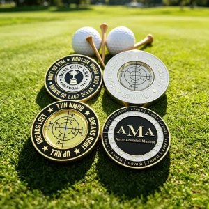 3D Embossed Poker Chip for Golfers Hammered Surface Customizable Golf Poker Chip Sets
