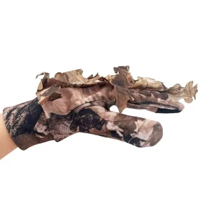 3D Leafy Touchscreen Hunting Gloves Lightweight Stretch Fit with Non Slip Grip Polyester Material