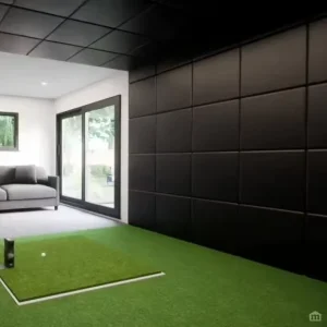3D Modern E Golf Simulator Wall Panel Leather Soft Cushion Acoustic Wall Padding PE Foam Anti Static Material